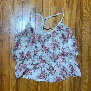 Suzy Shier Floral Camisole - Cream and Pink